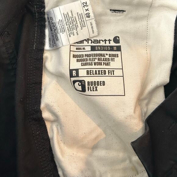 Carhartt mens Relaxed fit rugged canvas work pant size 40x32 black - Picture 6 of 9